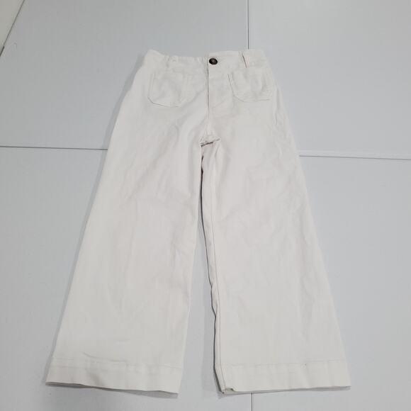 Maeve Anthropologie Pants Womens 29 White Colette Wide Leg Crop Denim - Picture 1 of 14